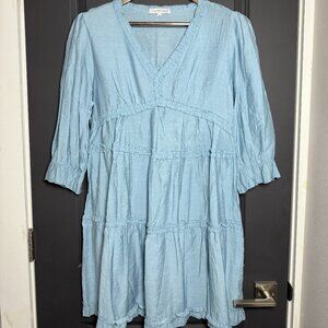 Miss Sparkling Blue Tiered Mini Dress – Size XL – Boutique Find